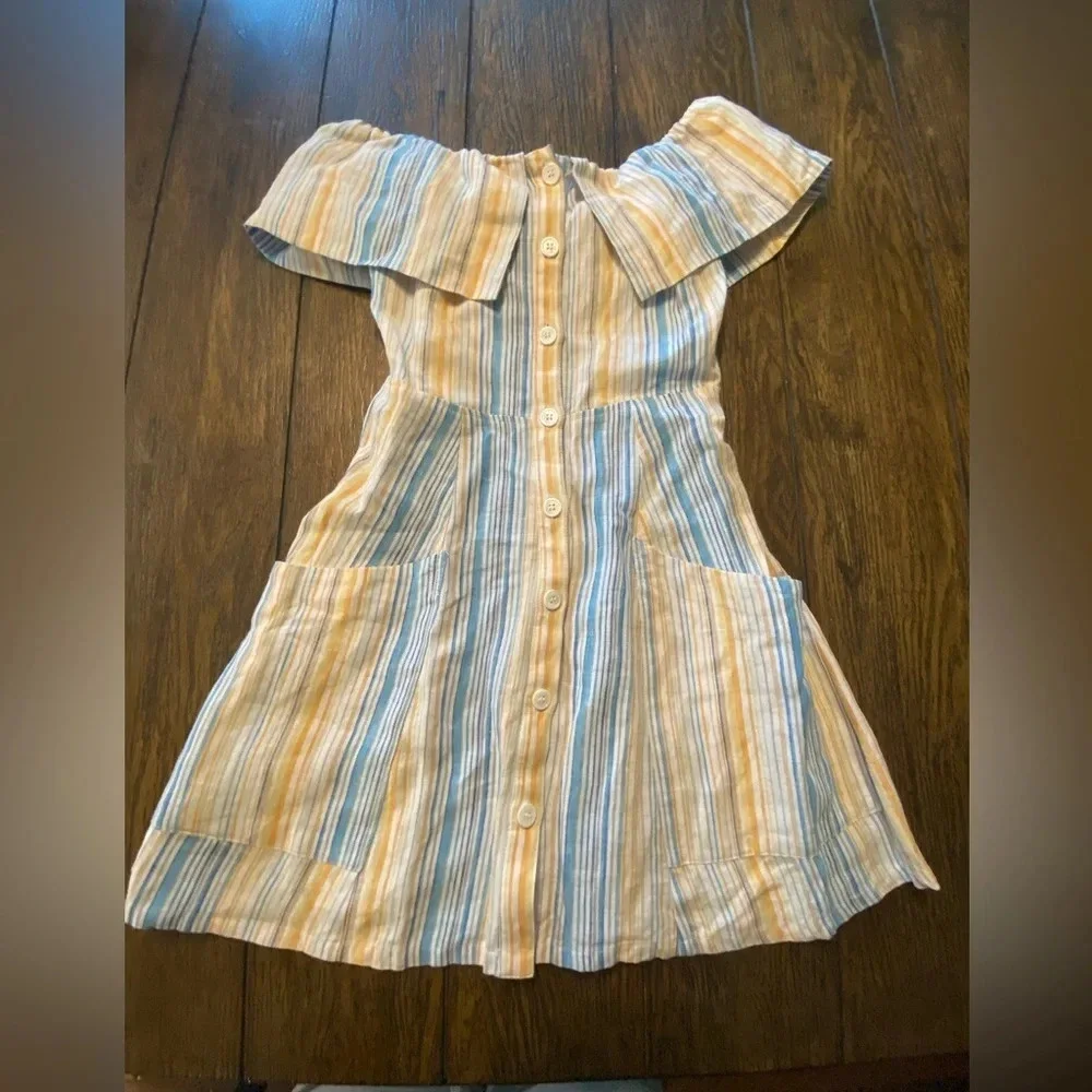Reformation Off The Shoulder Striped Romper Size 2 B19